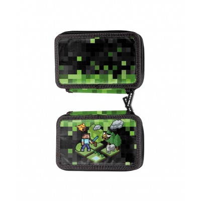 Paso Ученически несесер с 3 ципа Gamer, пълен, PP23XL-023, за момче, черно и зелено PP23XL-023 Paso Ученически несесер с 3 ципа Gamer, пълен, PP23XL-023, за момче, черно и зелено PP23XL-023