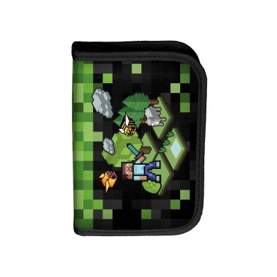 Paso Ученически несесер с 1 цип Gamer, пълен, PP23XL-P001, за момче, черно и зелено PP23XL-P001 Paso Ученически несесер с 1 цип Gamer, пълен, PP23XL-P001, за момче, черно и зелено PP23XL-P001
