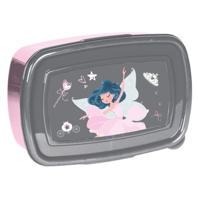 Paso Кутия за храна BALLERINA, Балерина, PP24BA-3022, 750мл, сиво и розово, за момиче PP24BA-3022 Paso Кутия за храна BALLERINA, Балерина, PP24BA-3022, 750мл, сиво и розово, за момиче PP24BA-3022