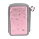Paso Ученически несесер с 3 ципа CAT, пълен, PP24CT-023, момиче, сиво и розово PP24CT-023