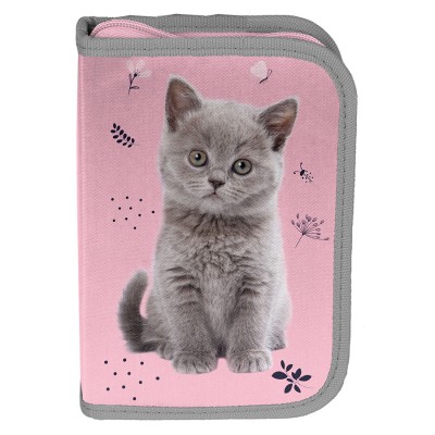 Paso Несесер с 1 цип CAT, коте , PP22BC-001, момиче, розово и сиво PP24CT-P001 Paso Несесер с 1 цип CAT, коте , PP22BC-001, момиче, розово и сиво PP24CT-P001