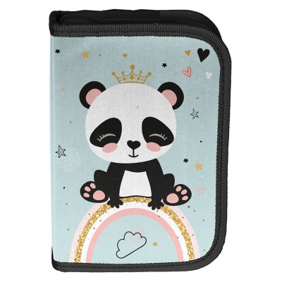 Paso Несесер с 1 цип PANDA Rainbow, PP24PN-P001BW, момиче, зелено и черно PP24PN-P001BW Paso Несесер с 1 цип PANDA Rainbow, PP24PN-P001BW, момиче, зелено и черно PP24PN-P001BW