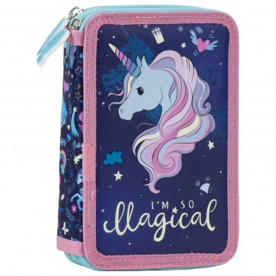 Derform Ученически несесер UNICORN 13, Еднорог, пълен, 87655, за момиче, многоцветен 87655 Derform Ученически несесер UNICORN 13, Еднорог, пълен, 87655, за момиче, многоцветен 87655