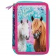 Derform Ученически несесер 2 ципа, Horses 23, Коне, пълен, 87631, за момиче, многоцветен 87631 Derform Ученически несесер 2 ципа, Horses 23, Коне, пълен, 87631, за момиче, многоцветен 87631