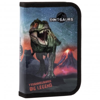 Derform Несесер с 1 цип, Dinosaur 17, Динозавър 87761, черно и червено, за момче 87761