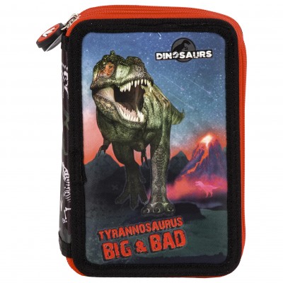 Derform Ученически несесер Dinosaur 17, Динозавър 87839, черно и червено, за момче 87839 Derform Ученически несесер Dinosaur 17, Динозавър 87839, черно и червено, за момче 87839