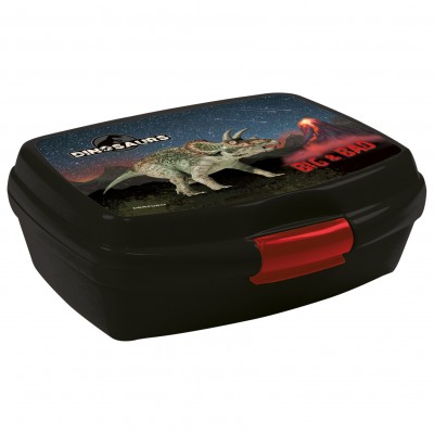 Derform Кутия за обяд Dinosaur 17, Динозавър, 87150, черно и червено, за момче 87150 Derform Кутия за обяд Dinosaur 17, Динозавър, 87150, черно и червено, за момче 87150