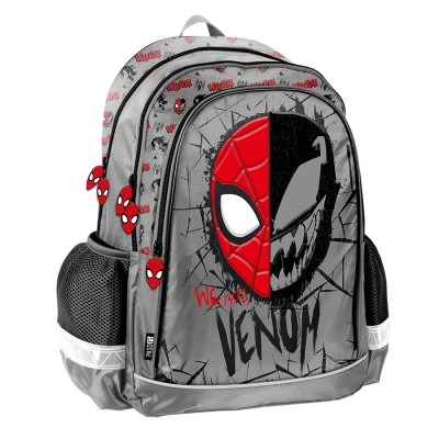 Paso Ученическа анатомична раница 3 отделения, Venom, SP23BB-081, за момче, сиво и червено SP23BB-081