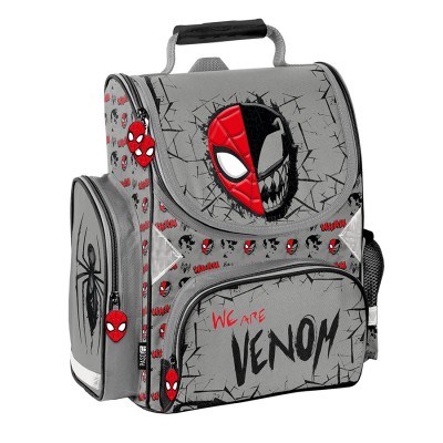 Paso Ученическа ергономична твърда раница, Venom , SP23BB-525, за момче, сиво и червено SP23BB-525