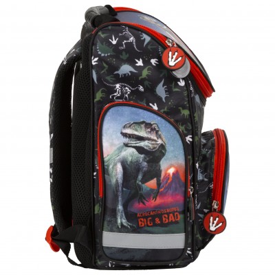 Derform Ергономична ученическа раница кутия, 3 отделения, DINOSAUR 17, Динозавър, 88133, момче, черно и червено 88133 Derform Ергономична ученическа раница кутия, 3 отделения, DINOSAUR 17, Динозавър, 88133, момче, черно и червено 88133
