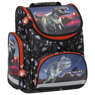 Derform Ергономична ученическа раница кутия, 3 отделения, DINOSAUR 17, Динозавър, 88133, момче, черно и червено 88133 Derform Ергономична ученическа раница кутия, 3 отделения, DINOSAUR 17, Динозавър, 88133, момче, черно и червено 88133