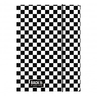 BackUP Папка с ластик Chess, 99580, черно и бяло 99580 BackUP Папка с ластик Chess, 99580, черно и бяло 99580