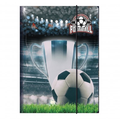 Derform Папка с ластик А4, Football 18, Футбол, 96411, синя за момче 96411 Derform Папка с ластик А4, Football 18, Футбол, 96411, синя за момче 96411