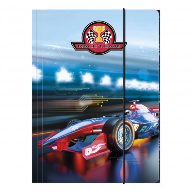 Derform Папка с ластик A4 , RACE TEAM 10 Кола, 96497, за момче, многоцветна 96497 Derform Папка с ластик A4 , RACE TEAM 10 Кола, 96497, за момче, многоцветна 96497