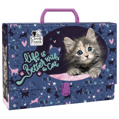 Derform Куфарче с дръжка Cleo & Frank 30 коте, 81608, многоцветно, за момиче 81608 Derform Куфарче с дръжка Cleo & Frank 30 коте, 81608, многоцветно, за момиче 81608