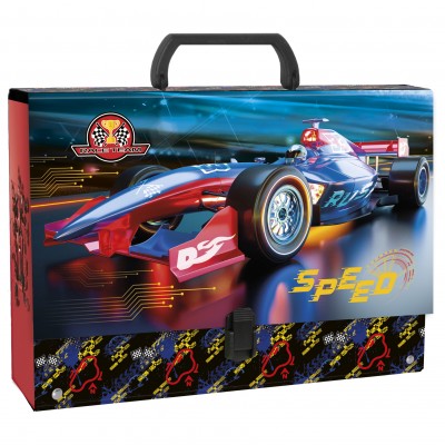 Derform Куфарче с дръжка RACE TEAM 10, кола, 96701, 5 см, за момче, многоцветно 96701 Derform Куфарче с дръжка RACE TEAM 10, кола, 96701, 5 см, за момче, многоцветно 96701