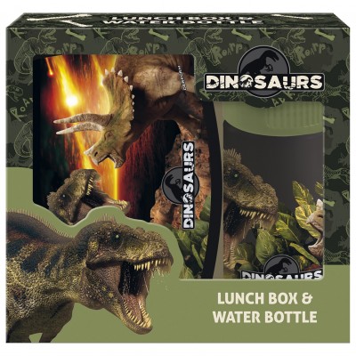 Derform Комплект бутилка и кутия за храна Dinosaur 18, Динозавър, 97746, за момче, черен, многоцветен 97746 Derform Комплект бутилка и кутия за храна Dinosaur 18, Динозавър, 97746, за момче, черен, многоцветен 97746