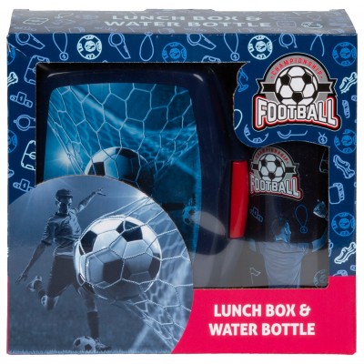 Derform Комплект бутилка и кутия за храна FOOTBALL 19, 103546, момче, син 103546 Derform Комплект бутилка и кутия за храна FOOTBALL 19, 103546, момче, син 103546