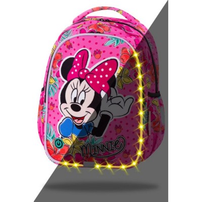 CoolPack Ученическа светеща раница с LED светлини Joy S Minnie Tropical, L B47301, момиче, розова. многоцветна L B47301 CoolPack Ученическа светеща раница с LED светлини Joy S Minnie Tropical, L B47301, момиче, розова. многоцветна L B47301