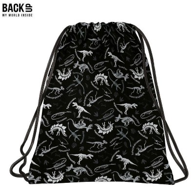 BackUp Мешка Black dinosaurs, 89659, черно и бяло 89659 BackUp Мешка Black dinosaurs, 89659, черно и бяло 89659