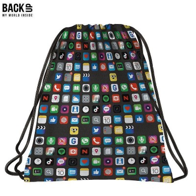 BackUp Мешка Icons, 89710, черна- многоцветна 89710 BackUp Мешка Icons, 89710, черна- многоцветна 89710