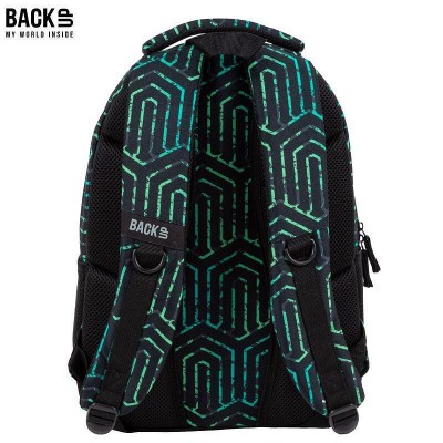 BackUp Ергономична Ученическа раница Аntique Green, 89376, черно и зелено 89376 BackUp Ергономична Ученическа раница Аntique Green, 89376, черно и зелено 89376