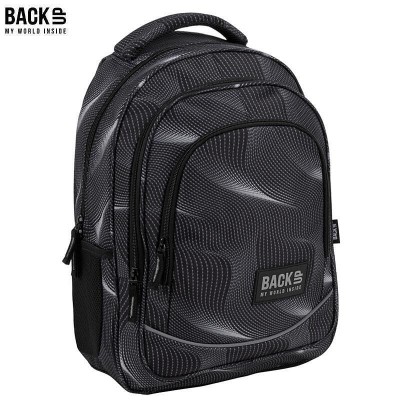 BackUp Ергономична Ученическа раница Waves, 89444, черна 89444 BackUp Ергономична Ученическа раница Waves, 89444, черна 89444