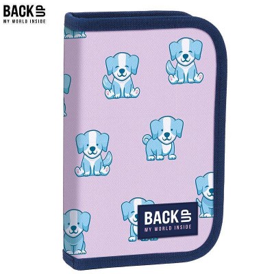BackUp Ученически несесер Puppy, 1 цип, зареден, 88942, розов - син, момиче 88942 BackUp Ученически несесер Puppy, 1 цип, зареден, 88942, розов - син, момиче 88942