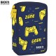 BackUp Ученически несесер с 3 ципа, Game zone, пълен, 88812, синьо и жълто, момче 88812 BackUp Ученически несесер с 3 ципа, Game zone, пълен, 88812, синьо и жълто, момче 88812