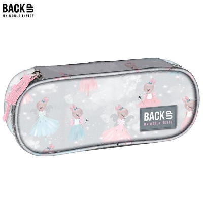 BackUp Ученически несесер, овален Ballerina, 88553, сиво и розово, момиче 88553 BackUp Ученически несесер, овален Ballerina, 88553, сиво и розово, момиче 88553