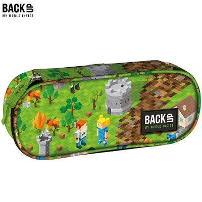 BackUp Ученически несесер, овален Gamer, 88409, зелено и кафяво момче 88409 BackUp Ученически несесер, овален Gamer, 88409, зелено и кафяво момче 88409