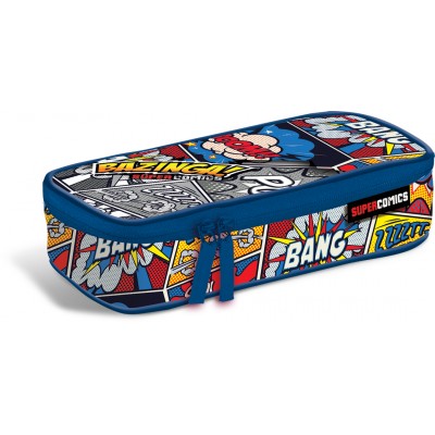 Lizzy Card Ученически овален несесер SUPERCOMICS BAZINGA, Comfort, празен, 21886401, за момче, син 21886401 Lizzy Card Ученически овален несесер SUPERCOMICS BAZINGA, Comfort, празен, 21886401, за момче, син 21886401