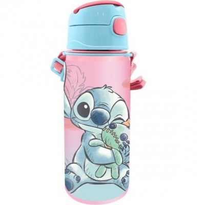 Kids Licensing Детска Бутилка Stitch Алуминиева 600 мл., R 8435507885294, момиче, розово и синьо