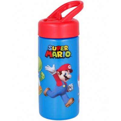 Детска Бутилка със сламка SUPER MARIO , 21401, 410мл. за момче, синьо и червено 21401 Детска Бутилка със сламка SUPER MARIO , 21401, 410мл. за момче, синьо и червено 21401