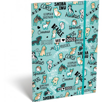 Lizzy card Папка с ластик A4 WE LOVE DOGS, 21875201, за момиче, розова, многоцветна 21875201 Lizzy card Папка с ластик A4 WE LOVE DOGS, 21875201, за момиче, розова, многоцветна 21875201
