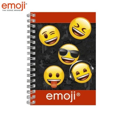 Derform Тефтерче А6 Emoji , спирала, 62386, черно, жълто 62386 Derform Тефтерче А6 Emoji , спирала, 62386, черно, жълто 62386