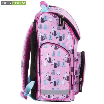 Derform Ученическа Ергономична раница кутия, DF 22 Pink Cats,Котки, 81202, за момиче, розова 81202 Derform Ученическа Ергономична раница кутия, DF 22 Pink Cats,Котки, 81202, за момиче, розова 81202