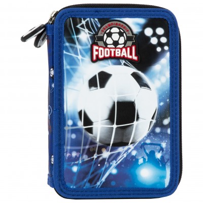 Derform Ученически несесер 2 ципа, Football 17, Футбол, зареден 87679, за момче, син 87679 Derform Ученически несесер 2 ципа, Football 17, Футбол, зареден 87679, за момче, син 87679