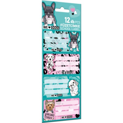 Lizzy Card Етикети 12бр. WE LOVE DOGS, 21874001, за момиче, многоцветни 21874001