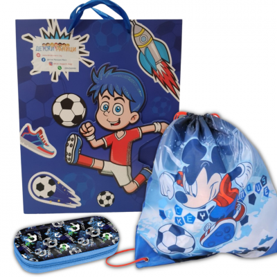 Paso Подаръчен комплект Gift Bag, Мики- футбол, DMC 712- 1, Мешка и несесер, за момче DMC 712- 1 Paso Подаръчен комплект Gift Bag, Мики- футбол, DMC 712- 1, Мешка и несесер, за момче DMC 712- 1