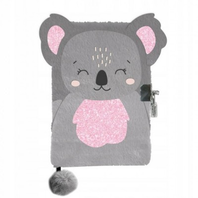 Paso Плюшен дневник с катинар, KOALA, коала, А5, PP23KL-3676, момиче, сив PP23KL-3676 Paso Плюшен дневник с катинар, KOALA, коала, А5, PP23KL-3676, момиче, сив PP23KL-3676