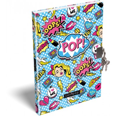 Lizzy Card Таен дневеник А5 с катинар LOLLIPOP POP, 17538, за момиче, многоцветен 17538