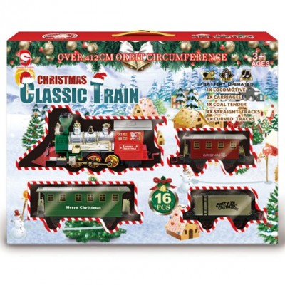 Коледно детско влакче Christmas Classic Train с релси, звук и светлини, R 519123159, многоцветно R 519123159 Коледно детско влакче Christmas Classic Train с релси, звук и светлини, R 519123159, многоцветно R 519123159