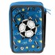 PASO, Ученически несесер с 2 ципa, празен GOAL, Футбол, PP21FT-P022/BW, за момиче, син PP21FT-P022/BW