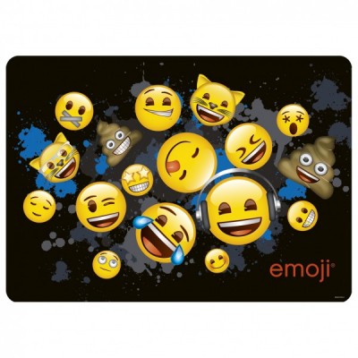 Derform подложка за бюро EMOJI ламинирана, 77182, за момиче и момче, черно и жълто 77182 Derform подложка за бюро EMOJI ламинирана, 77182, за момиче и момче, черно и жълто 77182