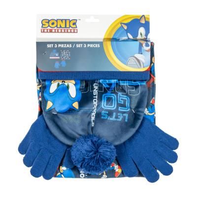 SONIC комплект шапка, шал, ръкавици, T 2200010269, момче, син, многоцветен Т 2200010269 SONIC комплект шапка, шал, ръкавици, T 2200010269, момче, син, многоцветен Т 2200010269
