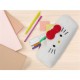 Плюшен несесер Hello Kitty, U PT37-01HK, бяло и червено