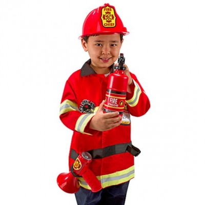 Melissa and Doug, Детски Костюм Пожарникар, R 14834, за момче, оранжев Melissa and Doug, Детски Костюм Пожарникар, R 14834, за момче, оранжев