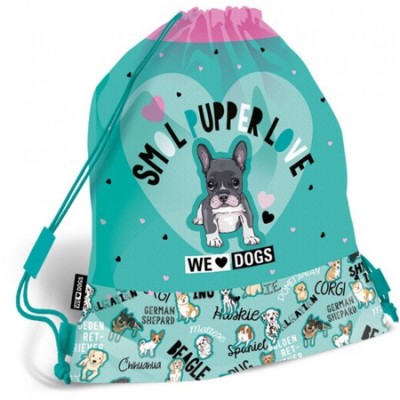 Lizzy Card Комплект Ученическа ергономична раница WE LOVE DOGS 3 в 1, 21895201 за момиче, зелен, многоцветен 21895201
