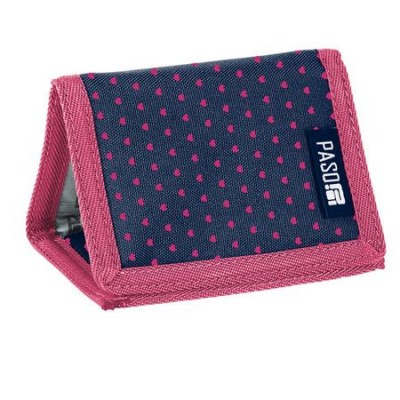 Портмоне Paso, тъмно синьо на сърца, PPMW19-882, 13 x 24 x 9 PPMW19-882